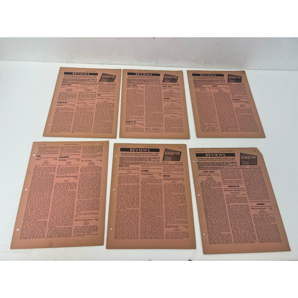 Vintage 1966 Motion Picture Exhibitor Magazine Reviews Film Movie Ephemera Lot - Picture 10 of 13